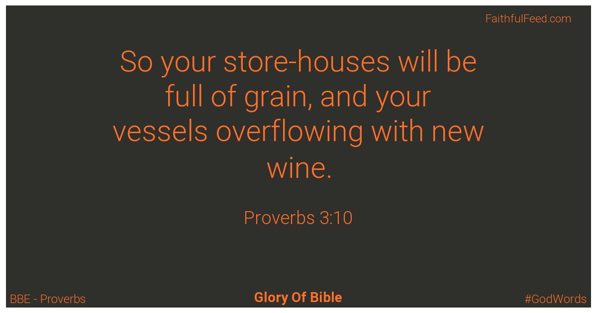Proverbs 3:10 - Bbe