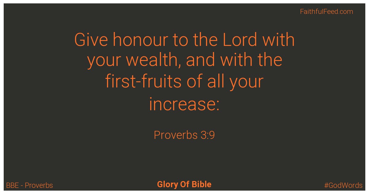 Proverbs 3:9 - Bbe