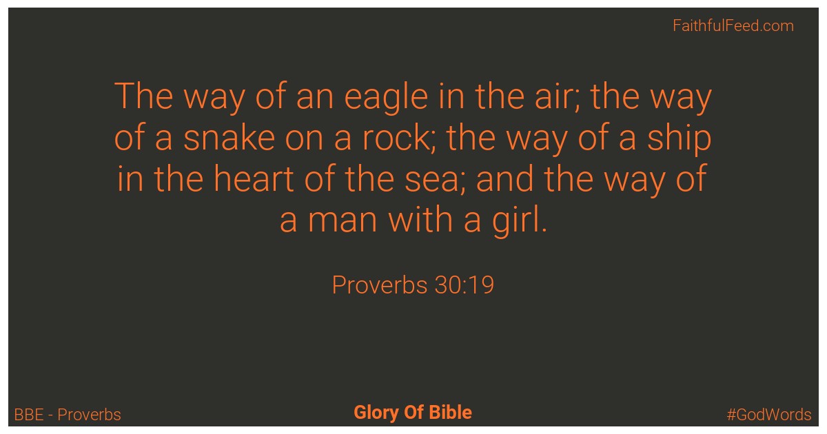 Proverbs 30:19 - Bbe