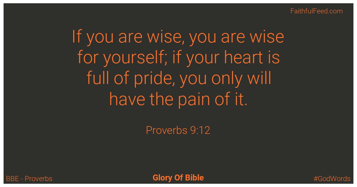 Proverbs 9:12 - Bbe
