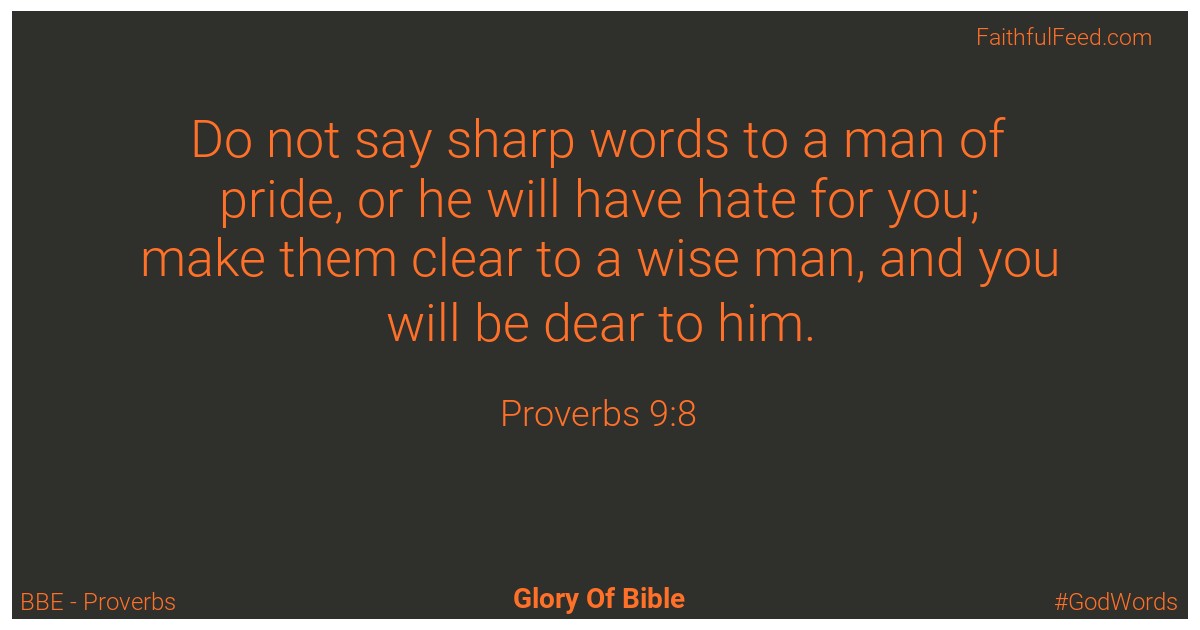 Proverbs 9:8 - Bbe
