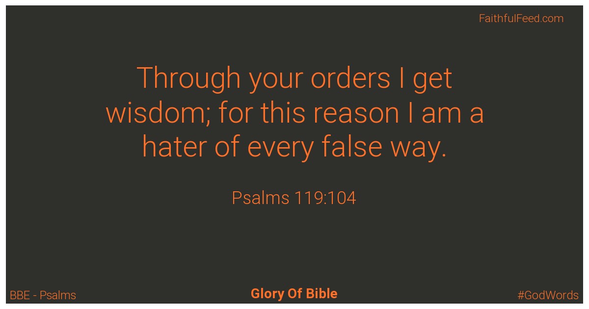 Psalms 119:104 - Bbe