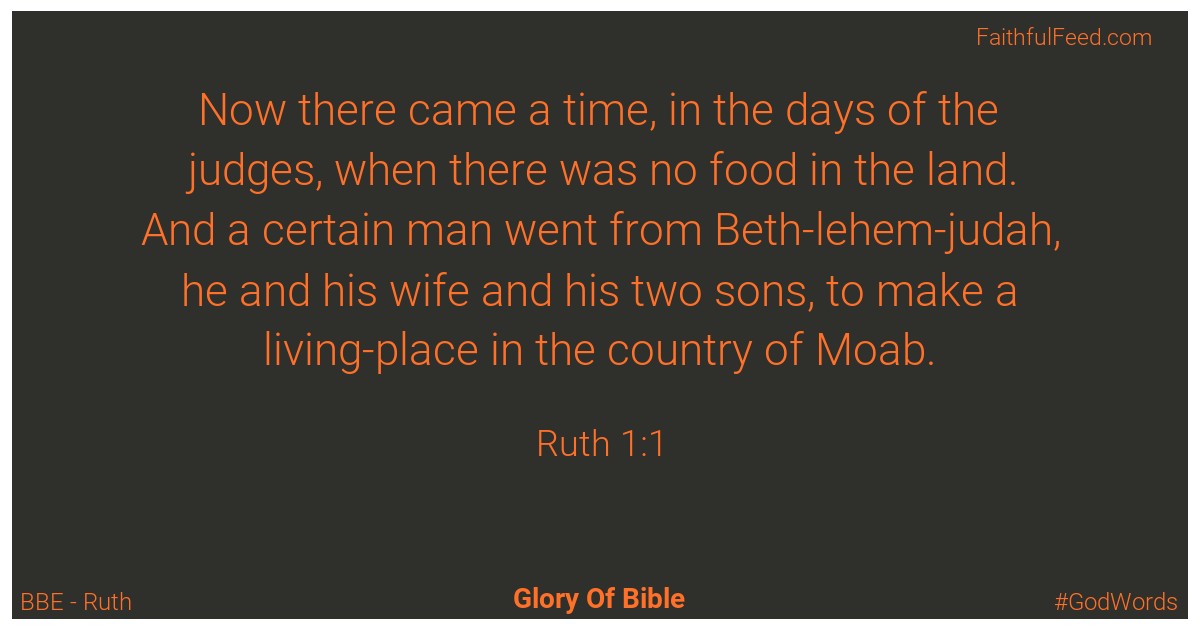 Ruth 1:1 - Bbe
