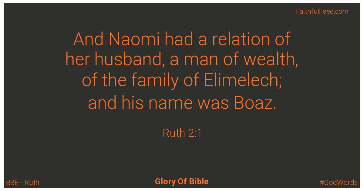 Ruth 2:1 - Bbe