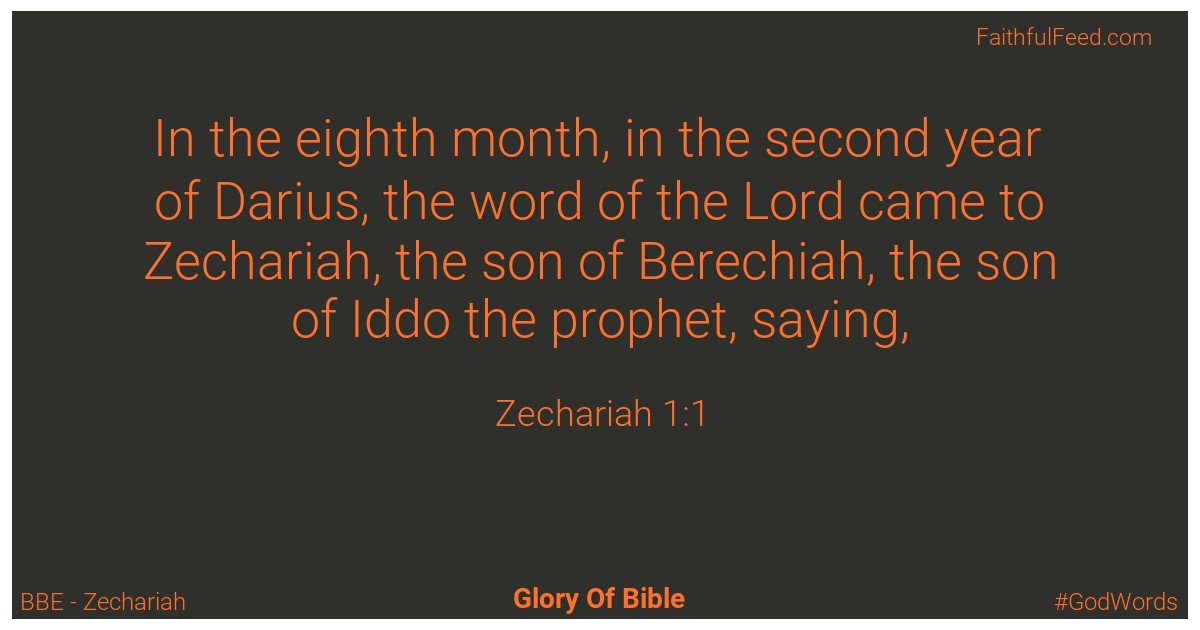 Zechariah 1:1 - Bbe