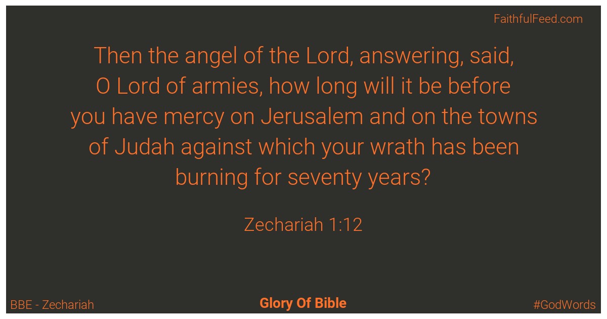 Zechariah 1:12 - Bbe