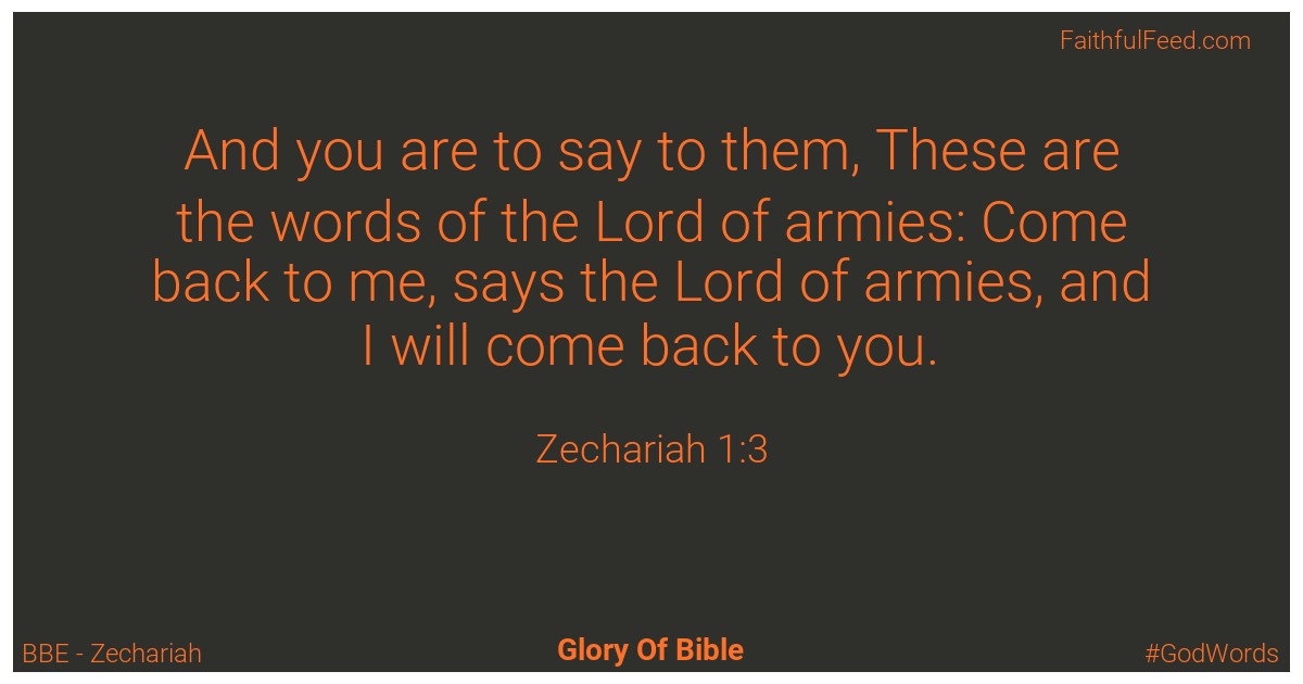 Zechariah 1:3 - Bbe