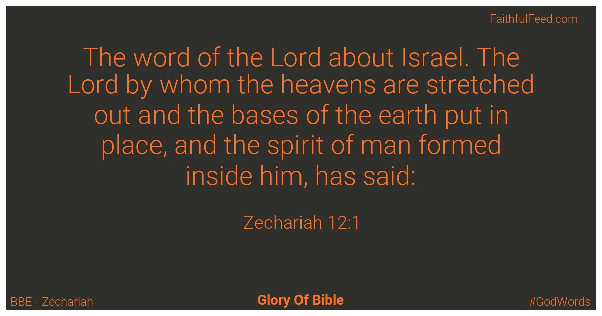 Zechariah 12:1 - Bbe