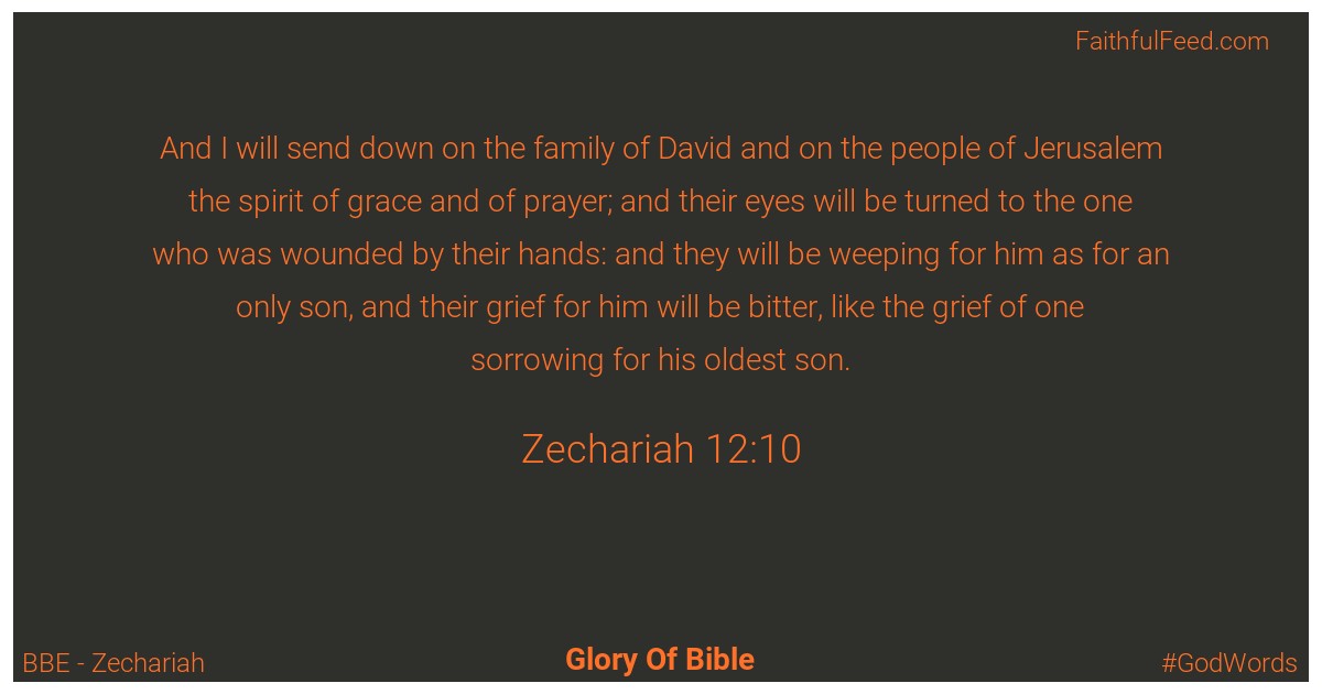 Zechariah 12:10 - Bbe
