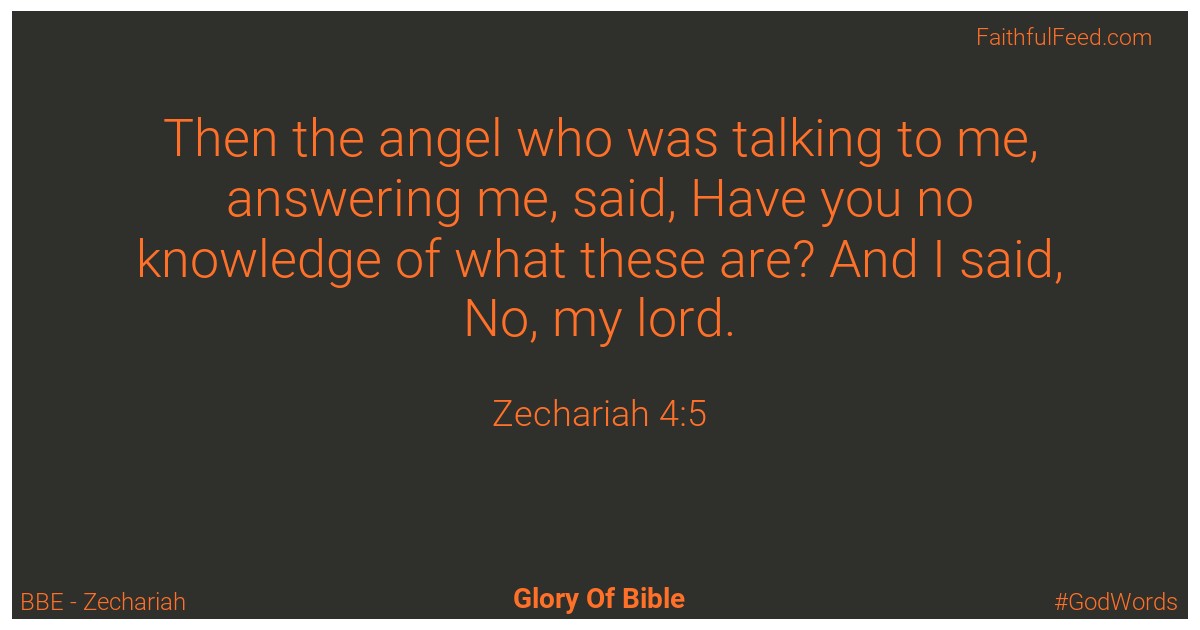 Zechariah 4:5 - Bbe