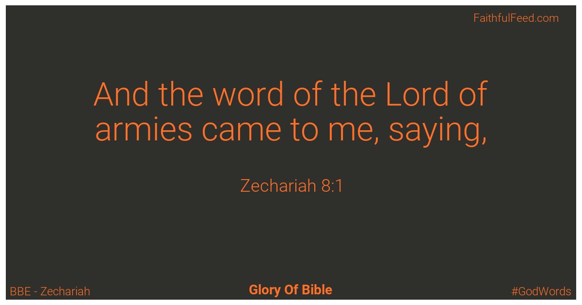 Zechariah 8:1 - Bbe