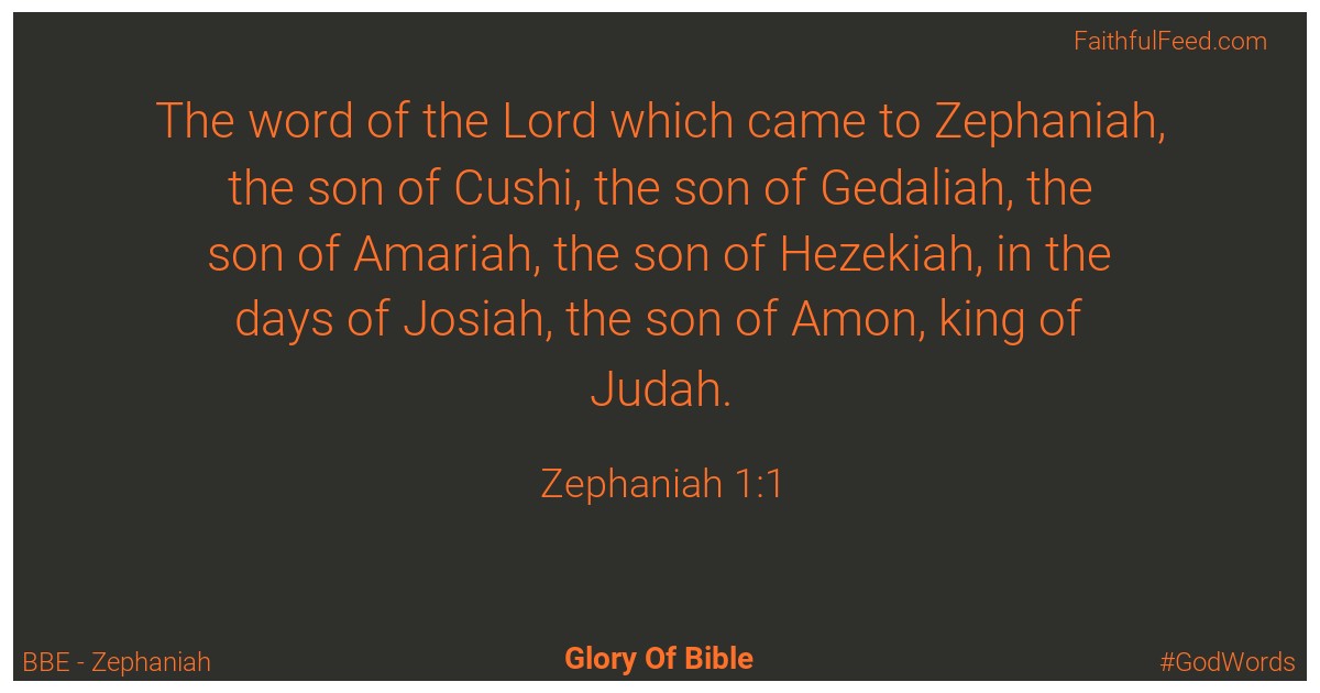 Zephaniah 1:1 - Bbe