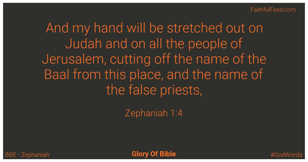 Zephaniah 1:4 - Bbe