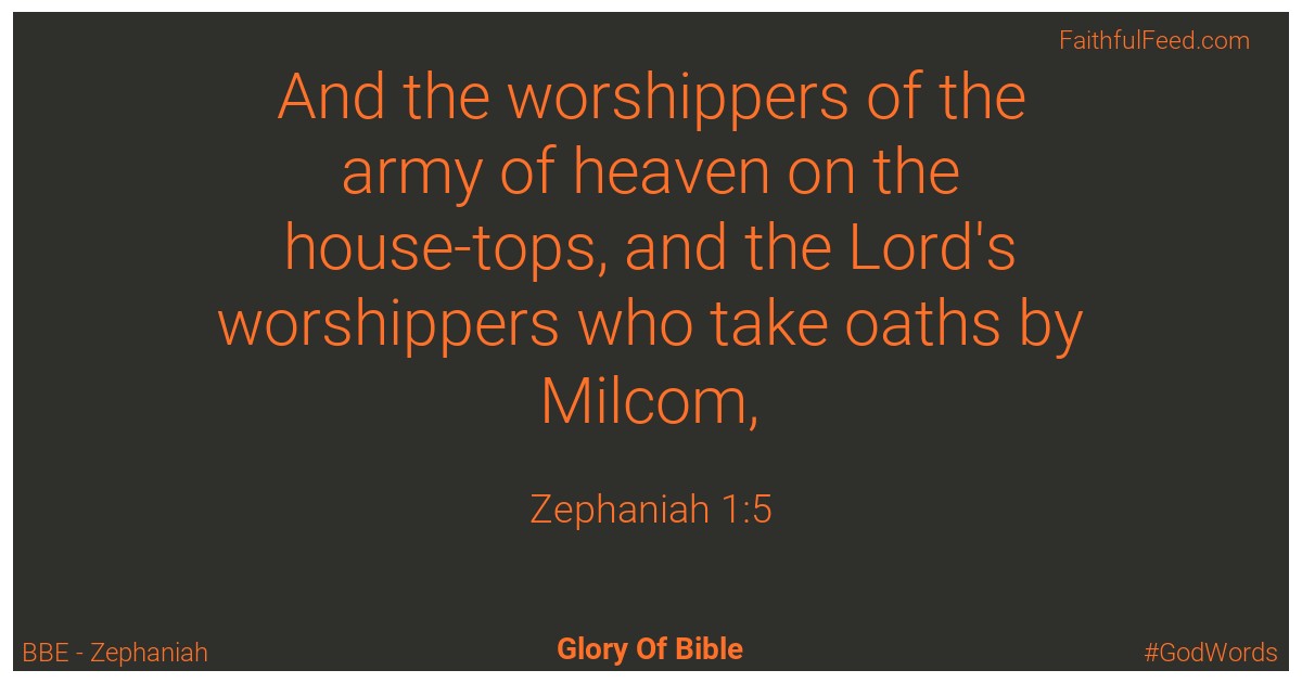 Zephaniah 1:5 - Bbe