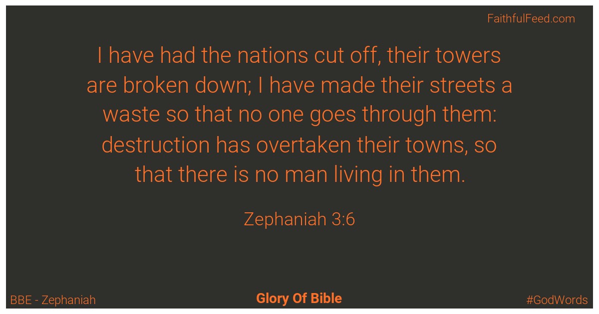 Zephaniah 3:6 - Bbe