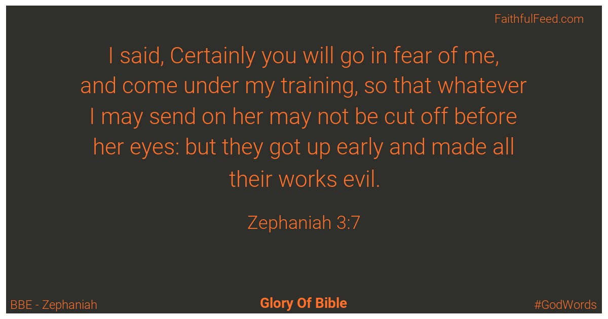 Zephaniah 3:7 - Bbe