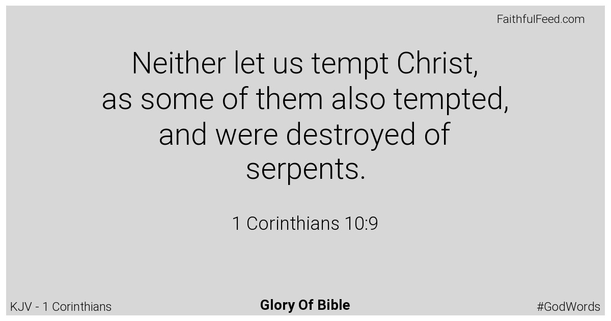 1-corinthians 10:9 - Kjv