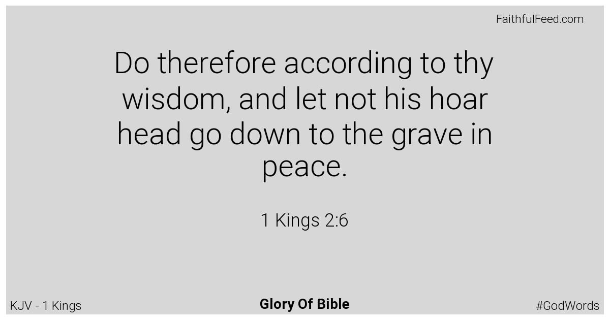 1-kings 2:6 - Kjv