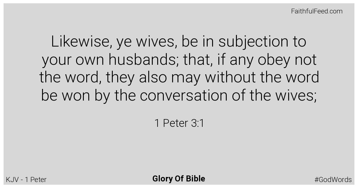 The Bible Verses from 1-peter Chapter 3 - Kjv