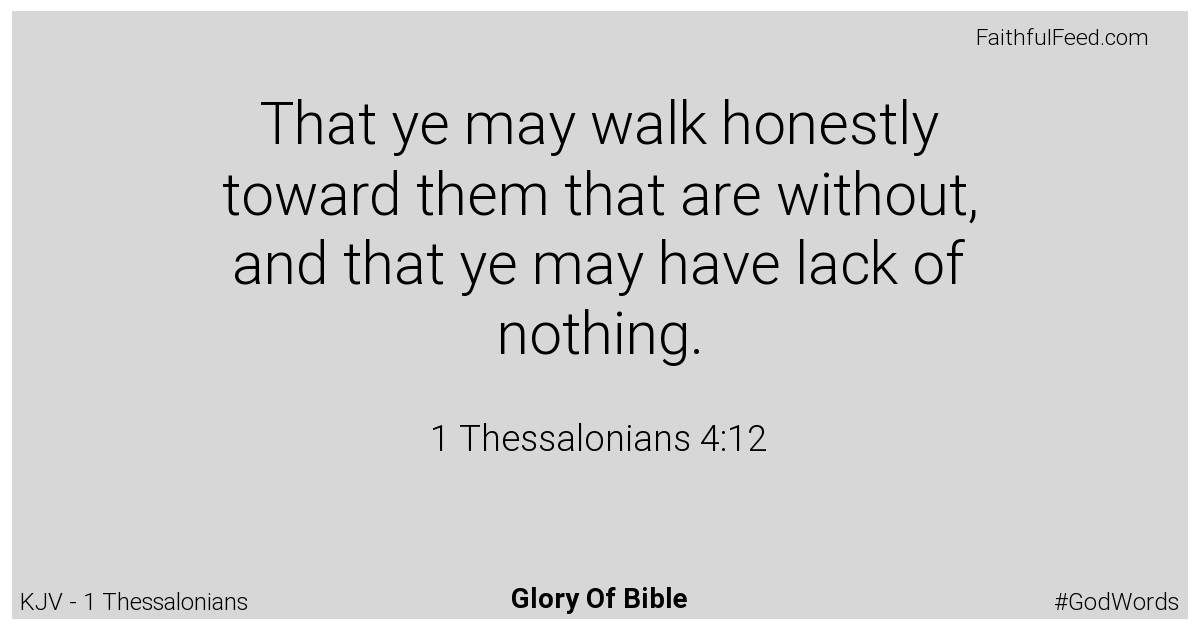 1-thessalonians 4:12 - Kjv