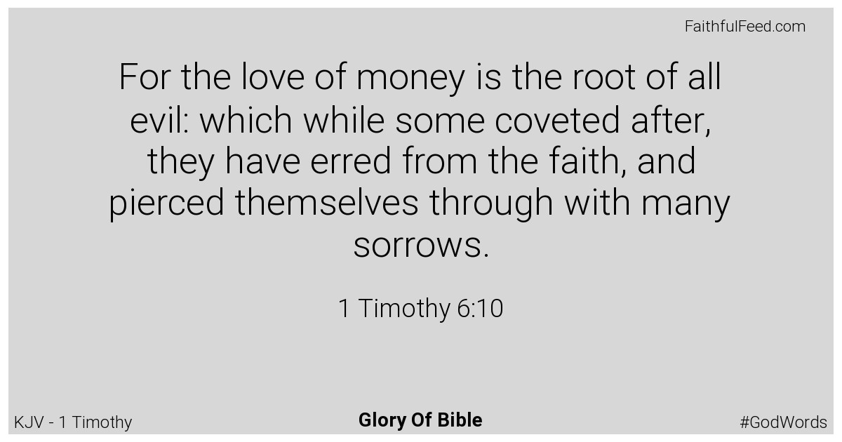 1-timothy 6:10 - Kjv