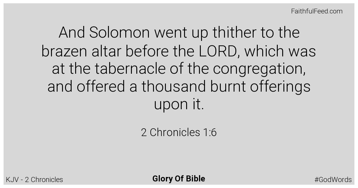 2-chronicles 1:6 - Kjv