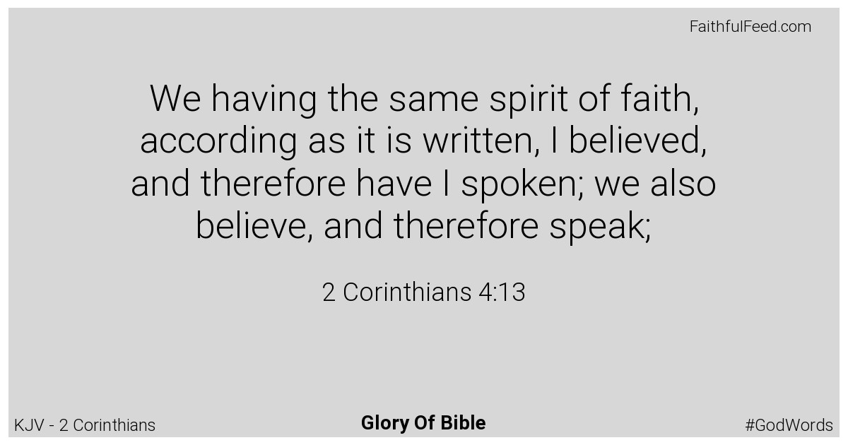 2-corinthians 4:13 - Kjv