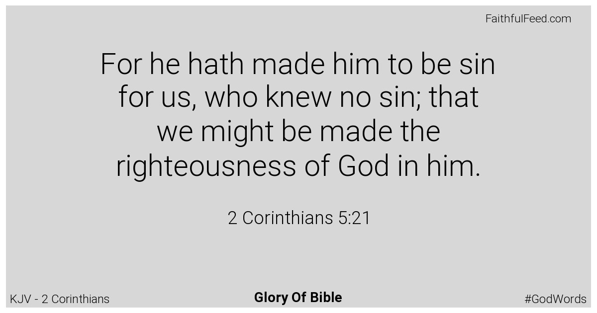 2-corinthians 5:21 - Kjv