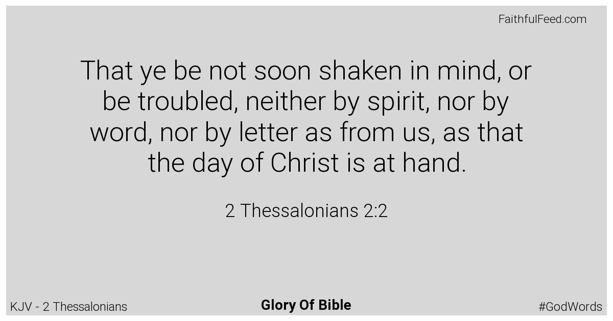 2-thessalonians 2:2 - Kjv