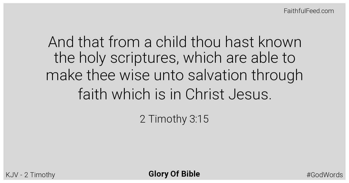 2-timothy 3:15 - Kjv