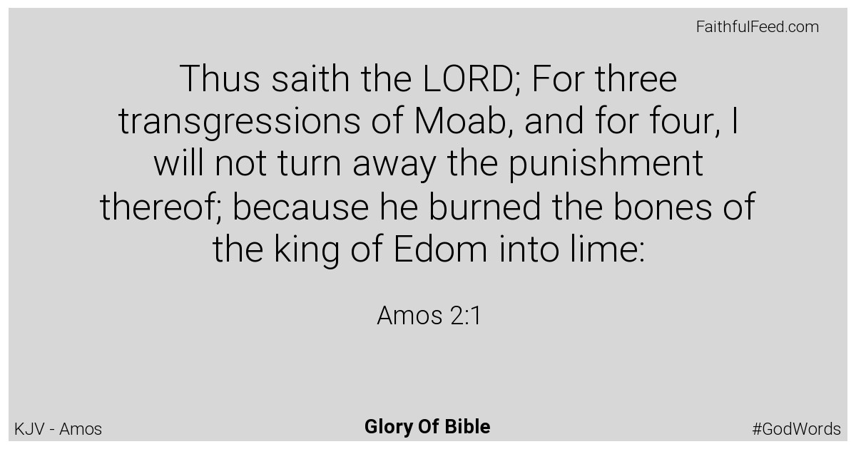 Amos 2:1 - Kjv