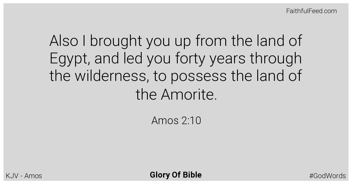 Amos 2:10 - Kjv