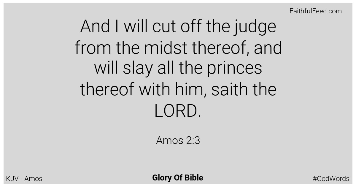 Amos 2:3 - Kjv