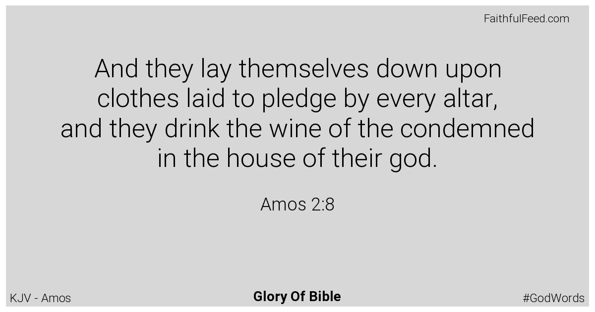 Amos 2:8 - Kjv