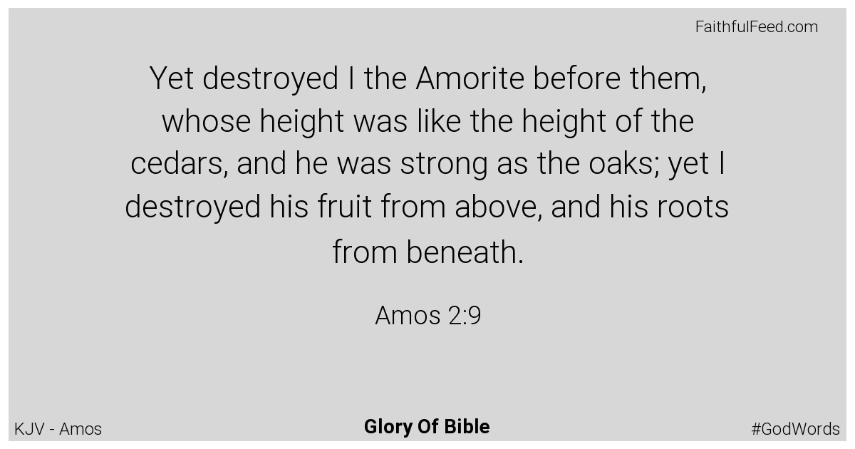 Amos 2:9 - Kjv