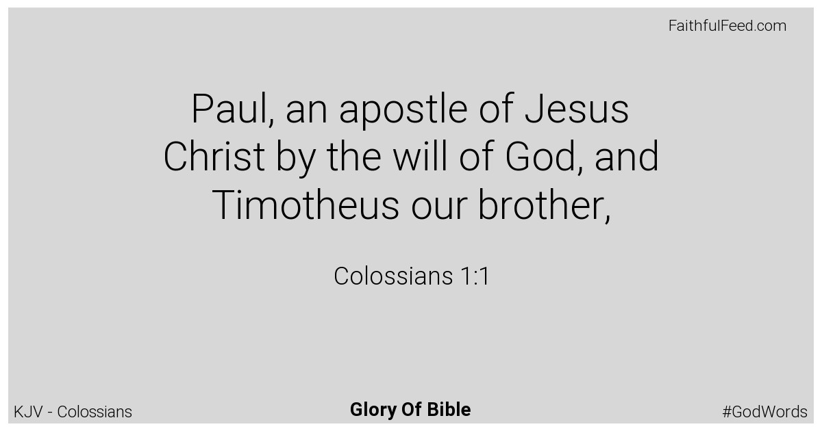 Colossians 1:1 - Kjv