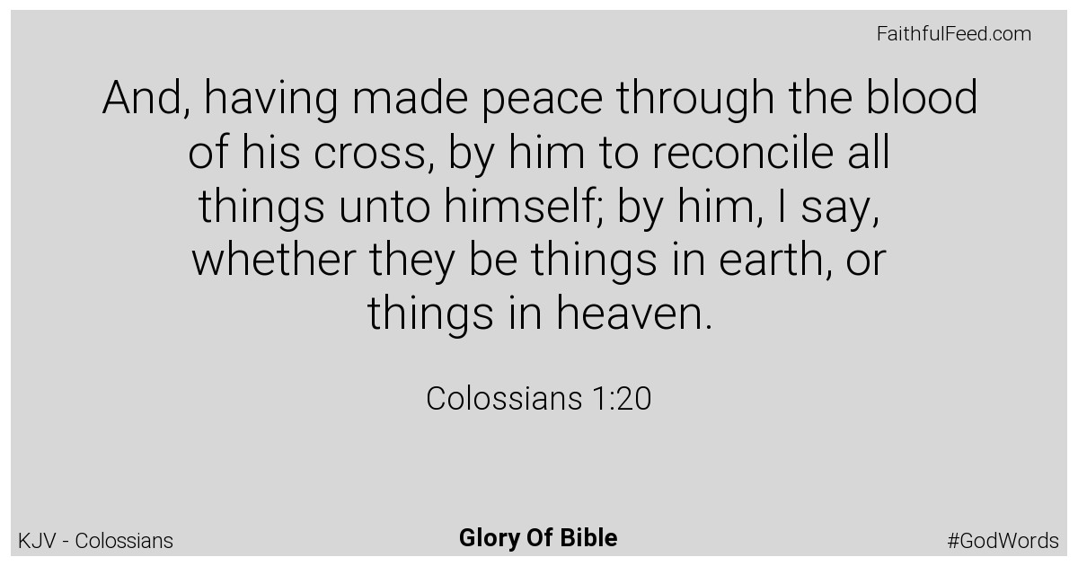 Colossians 1:20 - Kjv