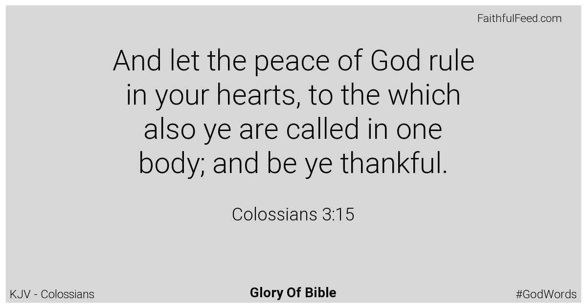 Colossians 3:15 - Kjv