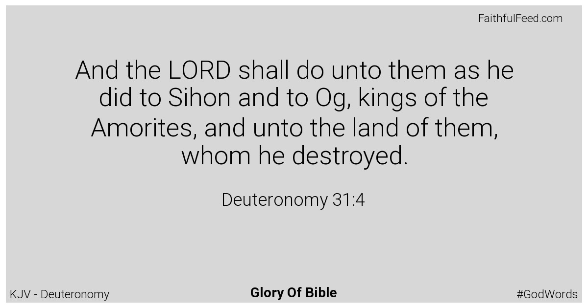 Deuteronomy 31:4 - Kjv