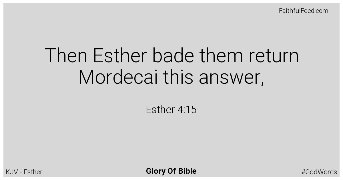 Esther 4:15 - Kjv