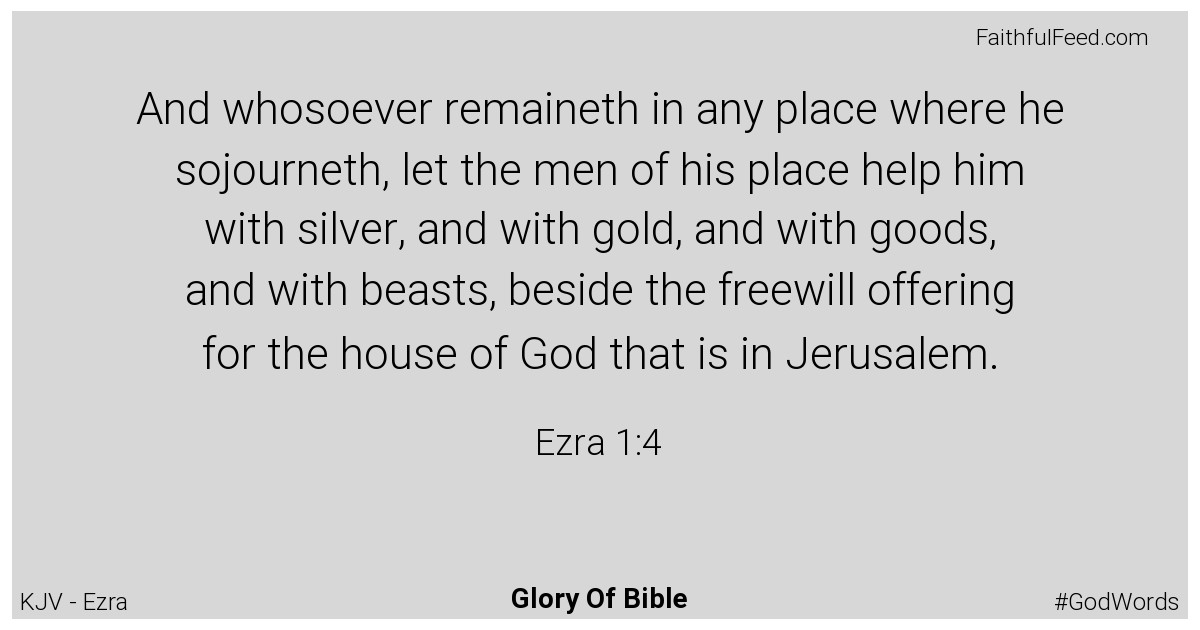 Ezra 1:4 - Kjv