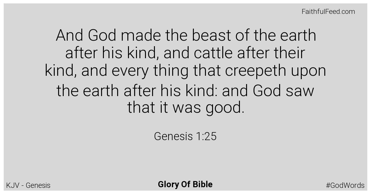 Genesis 1:25 - Kjv