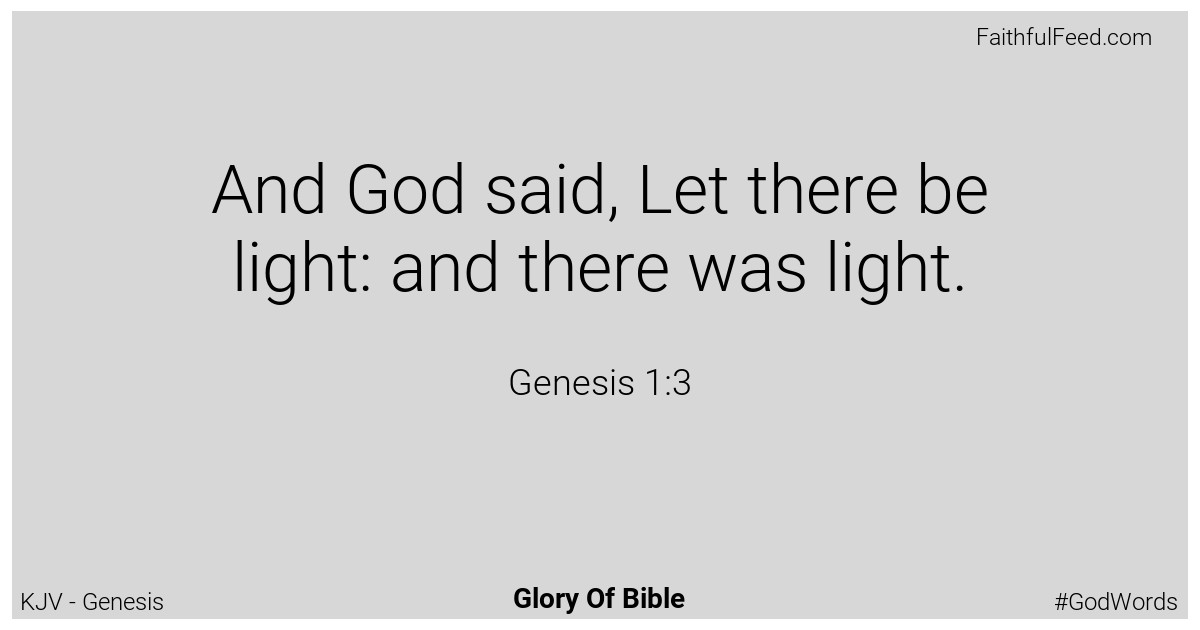 Genesis 1:3 - Kjv