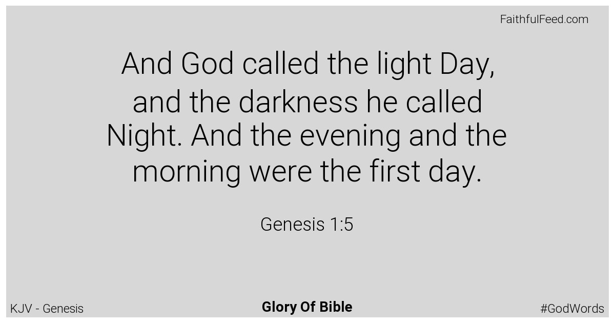 Genesis 1:5 - Kjv