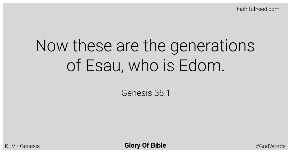 Genesis 36:1 - Kjv