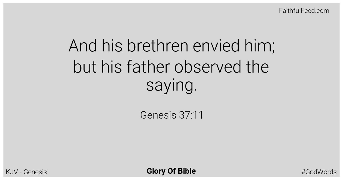 Genesis 37:11 - Kjv