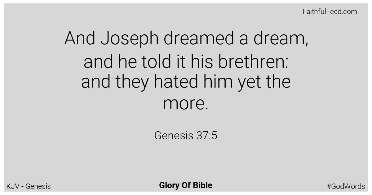 Genesis 37:5 - Kjv