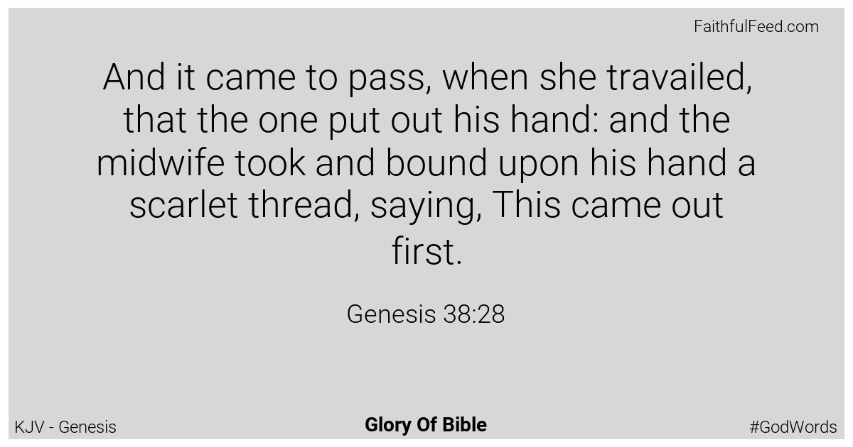 Genesis 38:28 - Kjv