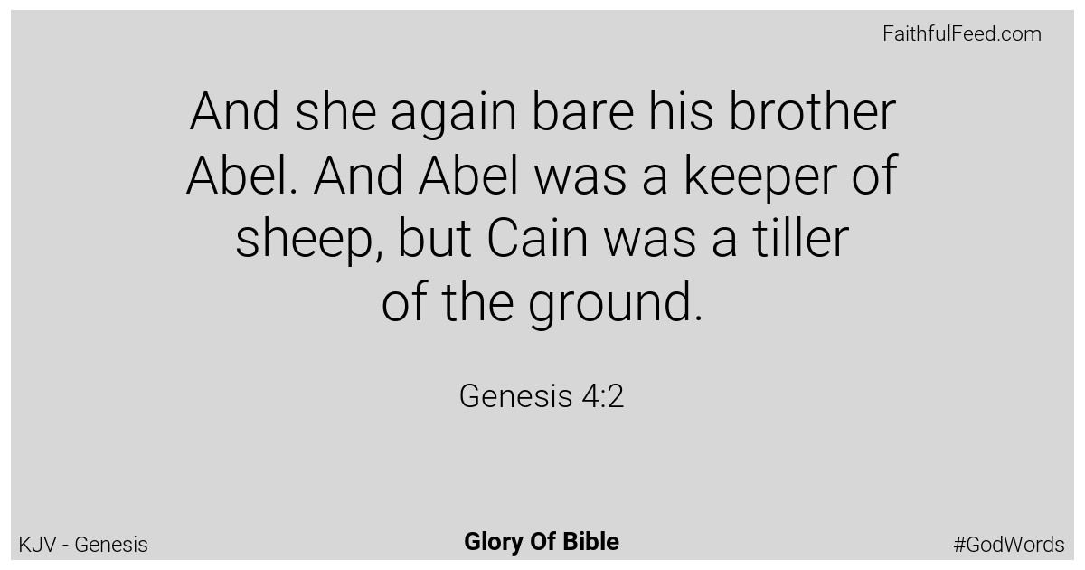 Genesis 4:2 - Kjv