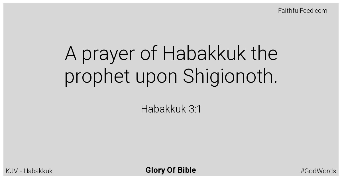 Habakkuk 3:1 - Kjv